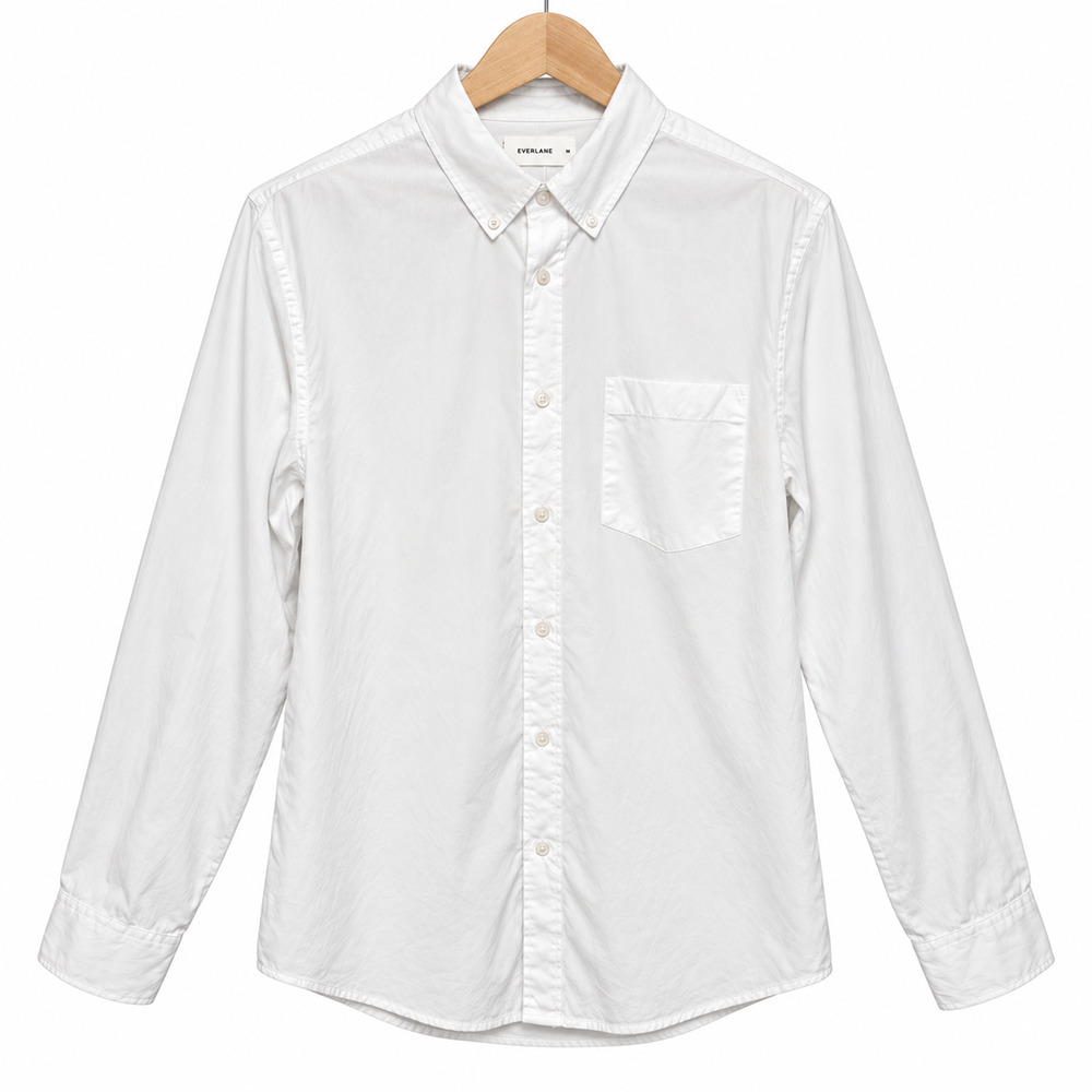 Everlane Button Up Shirt Mens M White 100% Cotton Long Sleeve Collared NWOT